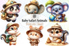 Baby Safari Animals Clipart Bundle