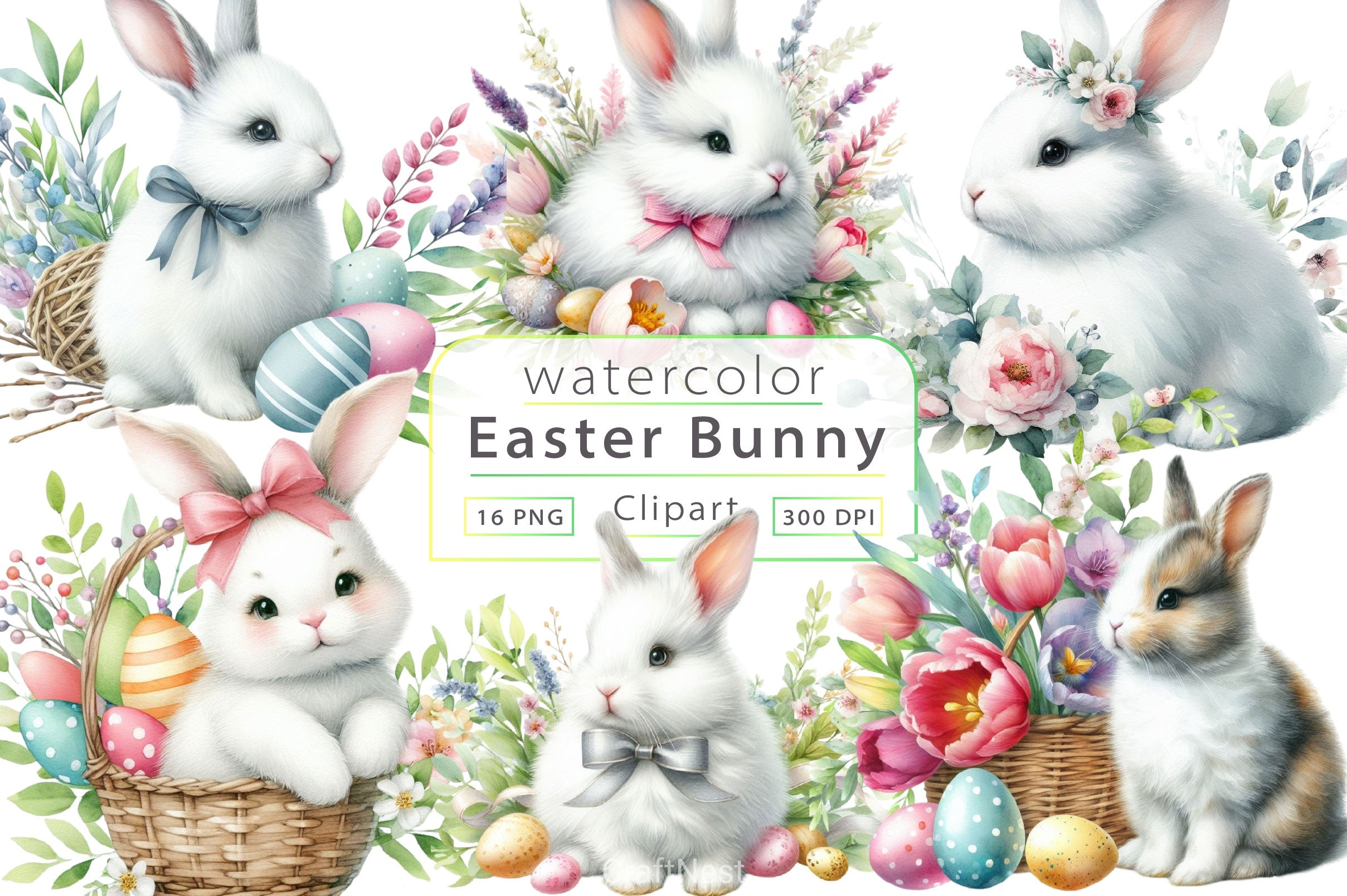Easter Bunny Clipart Bundle 30