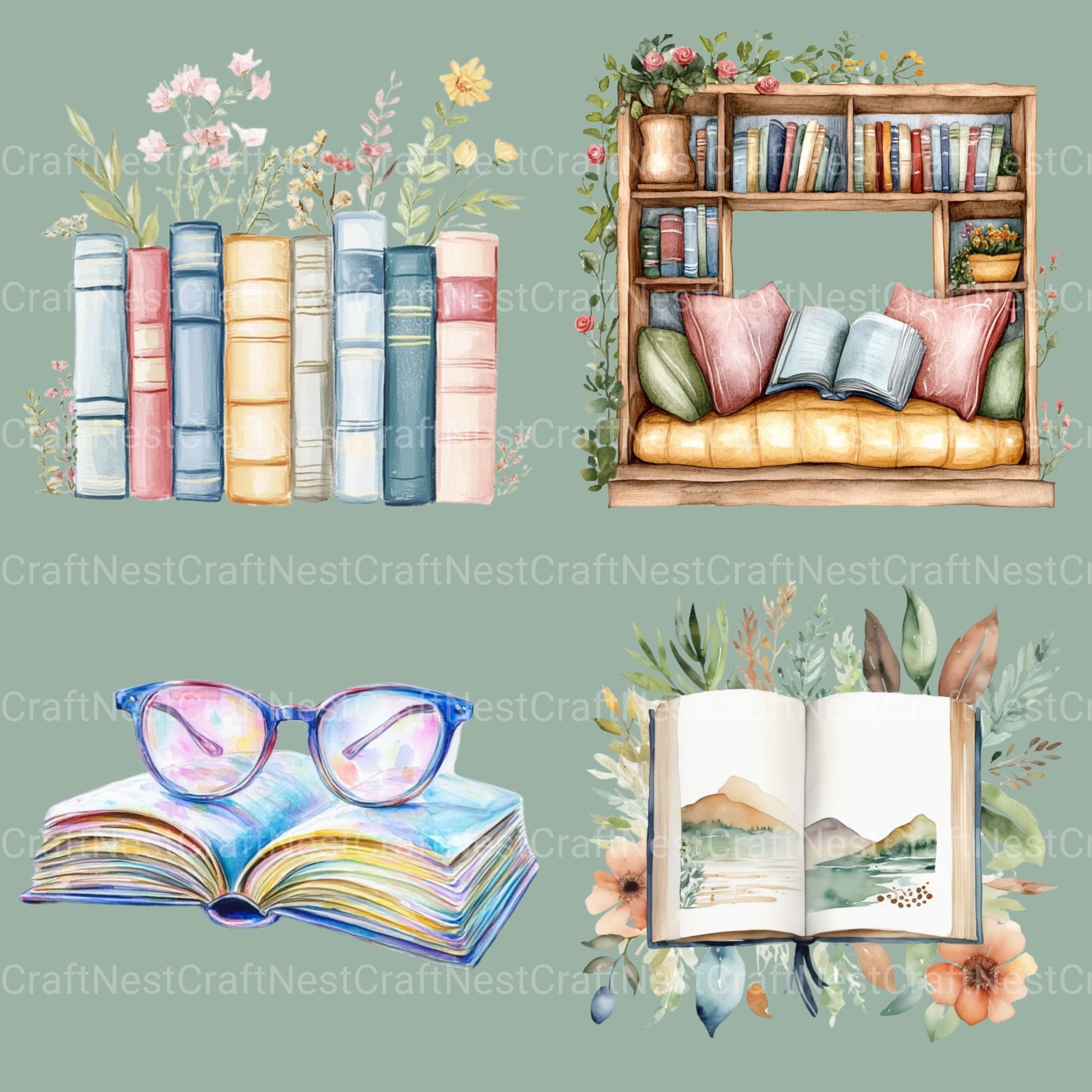 Books Updated Clipart Bundle