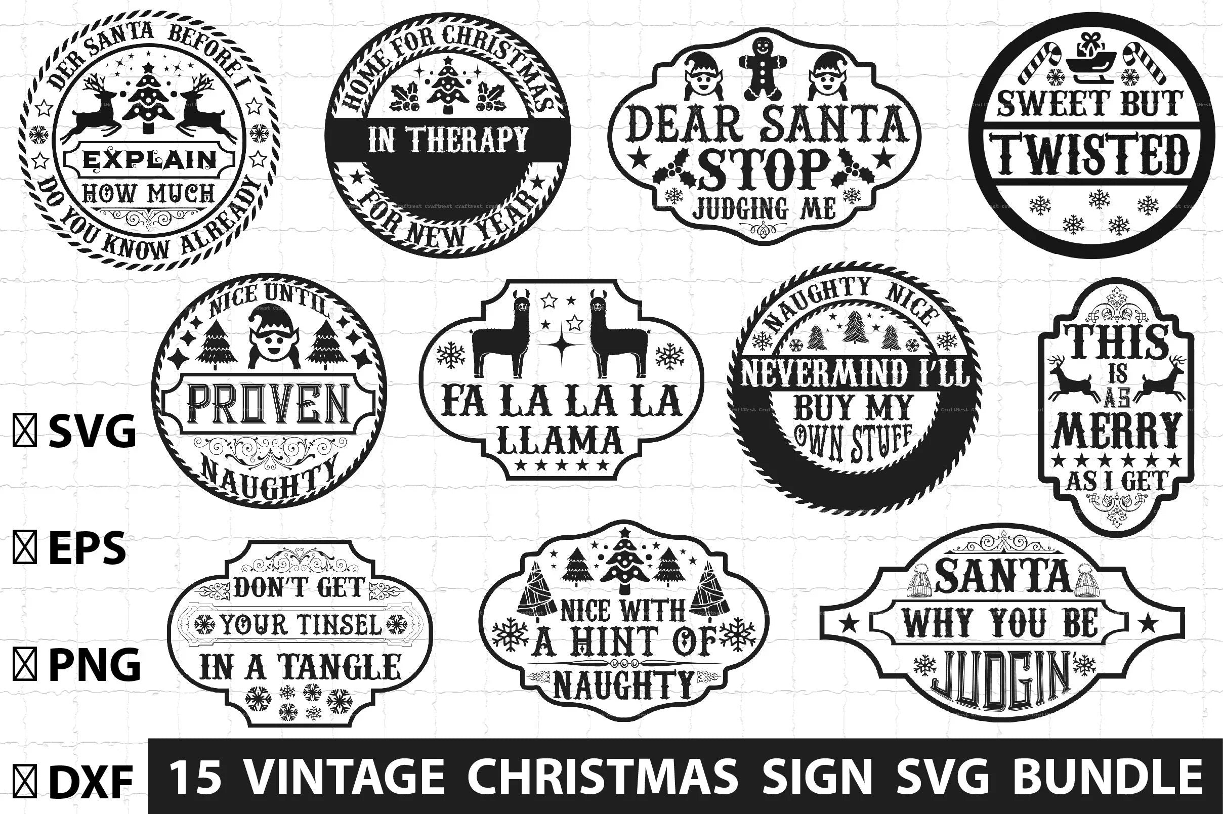 Vintage Christmas SVG Bundle