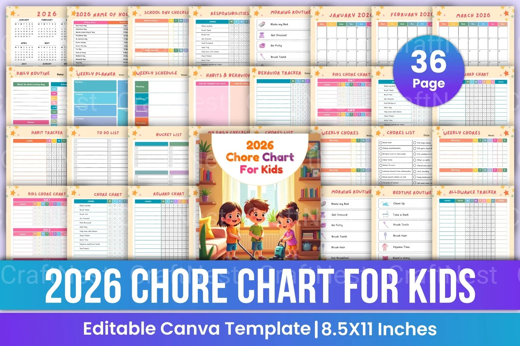 Chore Chart for Kids: Fun and Effective Organization Tool - CraftNest - Digital Crafting and Art