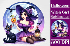 Halloween Witch Girl Clipart Bundle 4 - CraftNest - Digital Crafting and Art