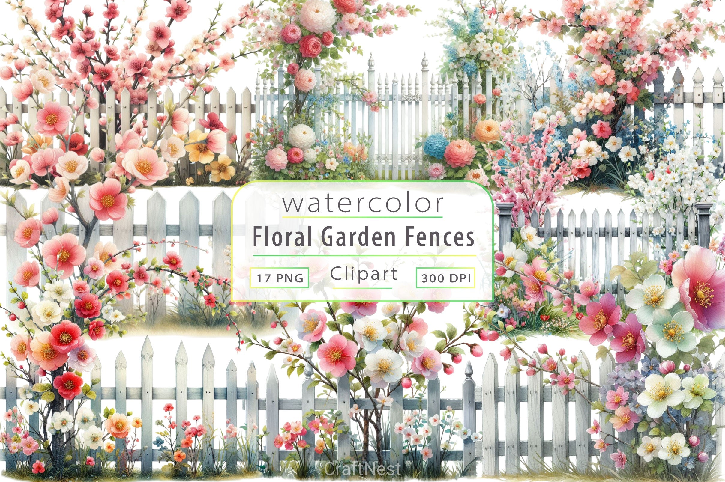 Garden Fences Clipart Bundle