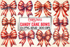 Christmas Candy Cane Bows Clipart Bundle