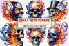 Skull Flames Clipart Bundle