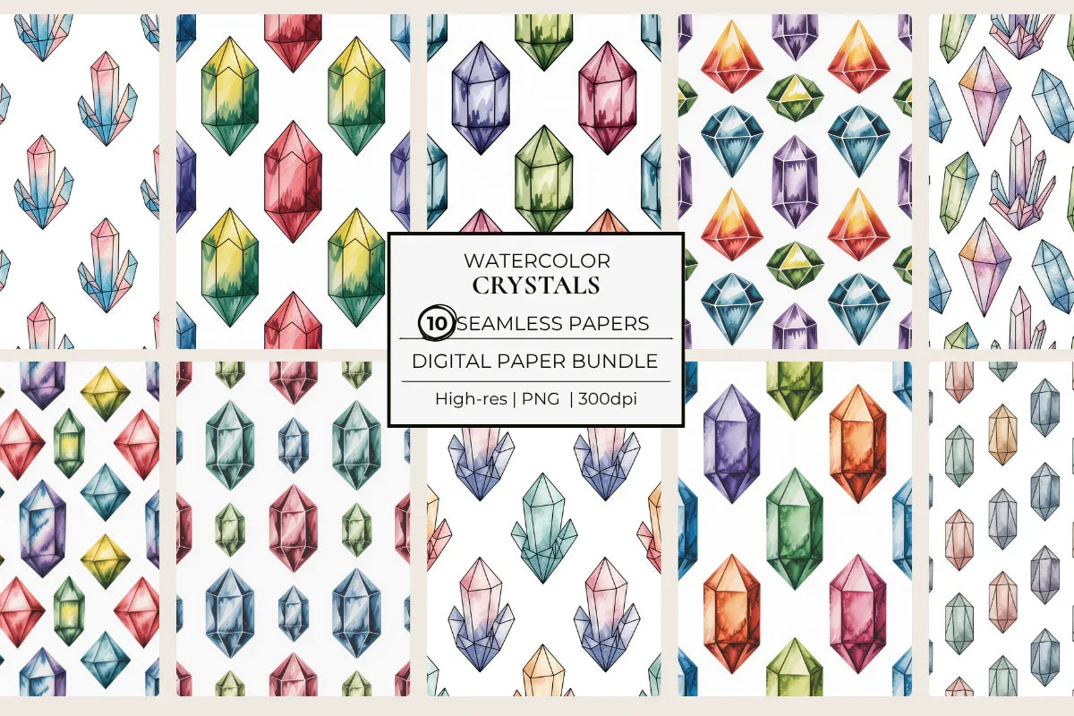 Crystals Seamless Papers - CraftNest - Digital Crafting and Art