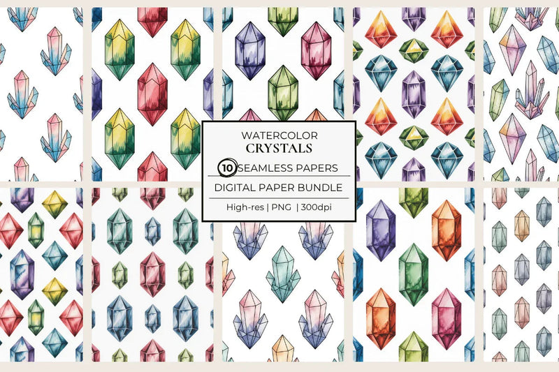 Crystals Seamless Papers - CraftNest - Digital Crafting and Art