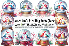 Valentine Bird Snow Globe Clipart Bundle - CraftNest - Digital Crafting and Art
