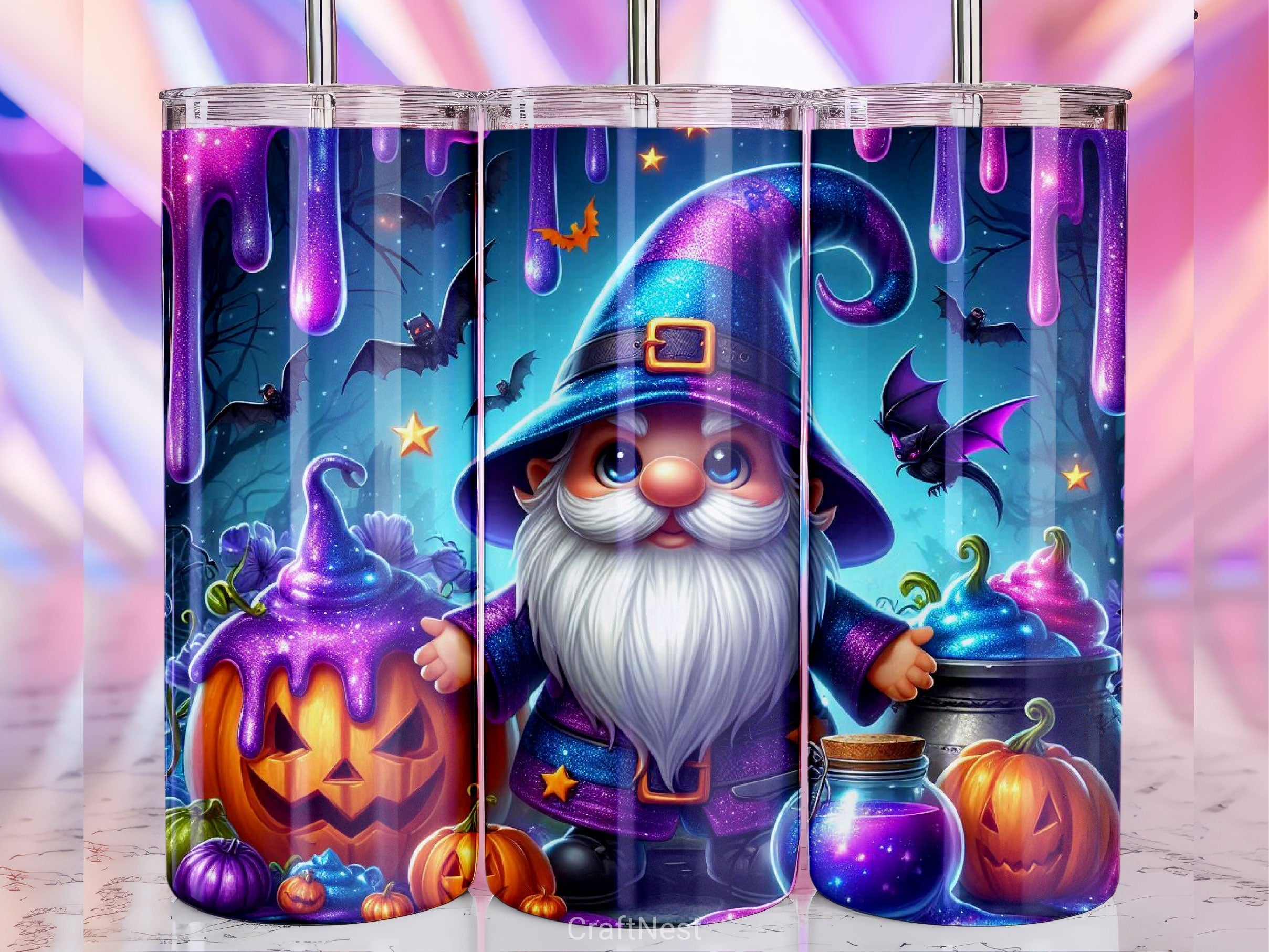 Halloween Gnome Tumbler Wrap Bundle 6