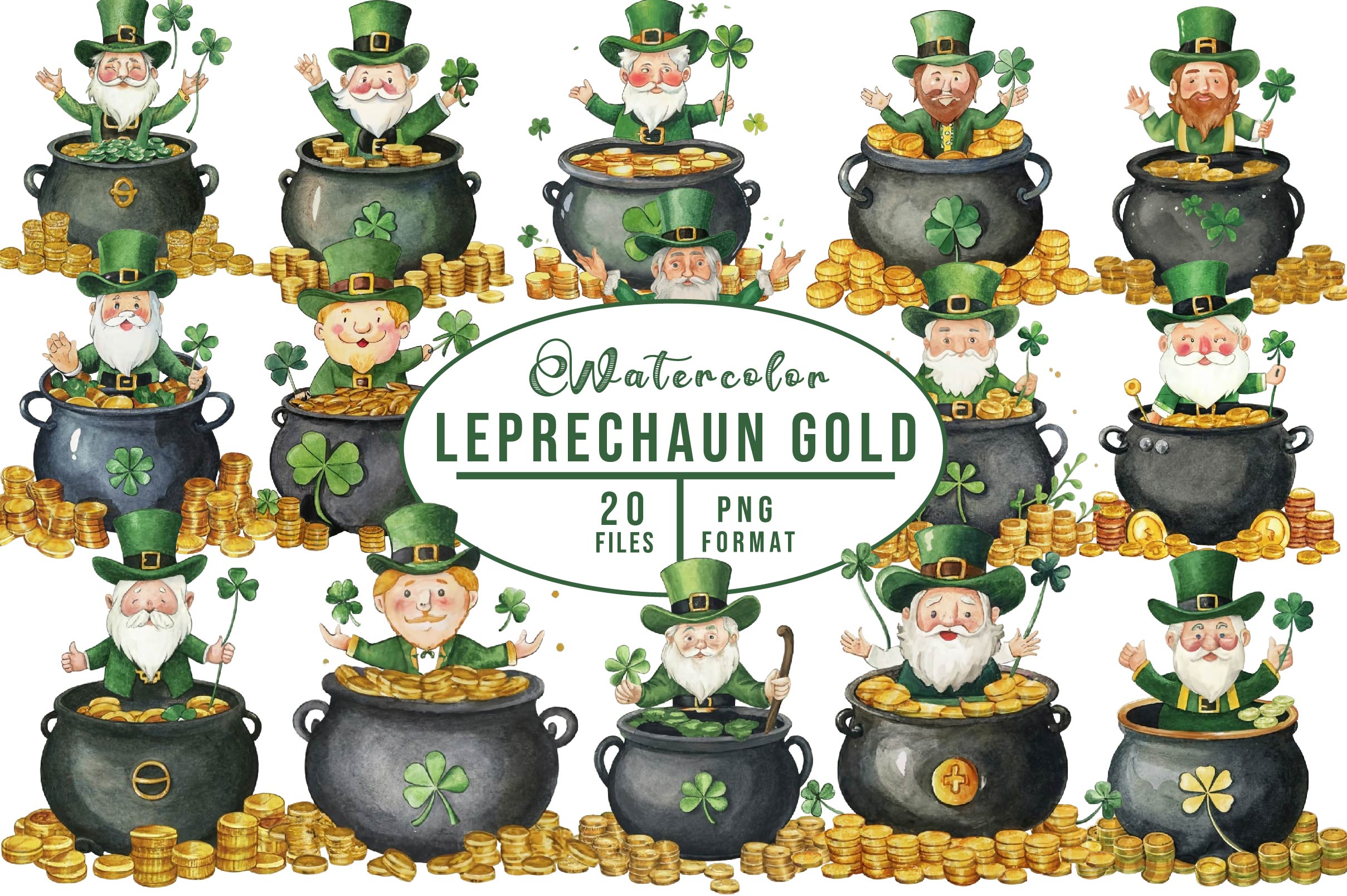 Leprechaun Gold Clipart Bundle
