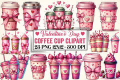 Valentine Coffee Cup Clipart Bundle - CraftNest - Digital Crafting and Art