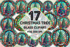 Round Christmas Tree Stained Glass Clipart Bundle