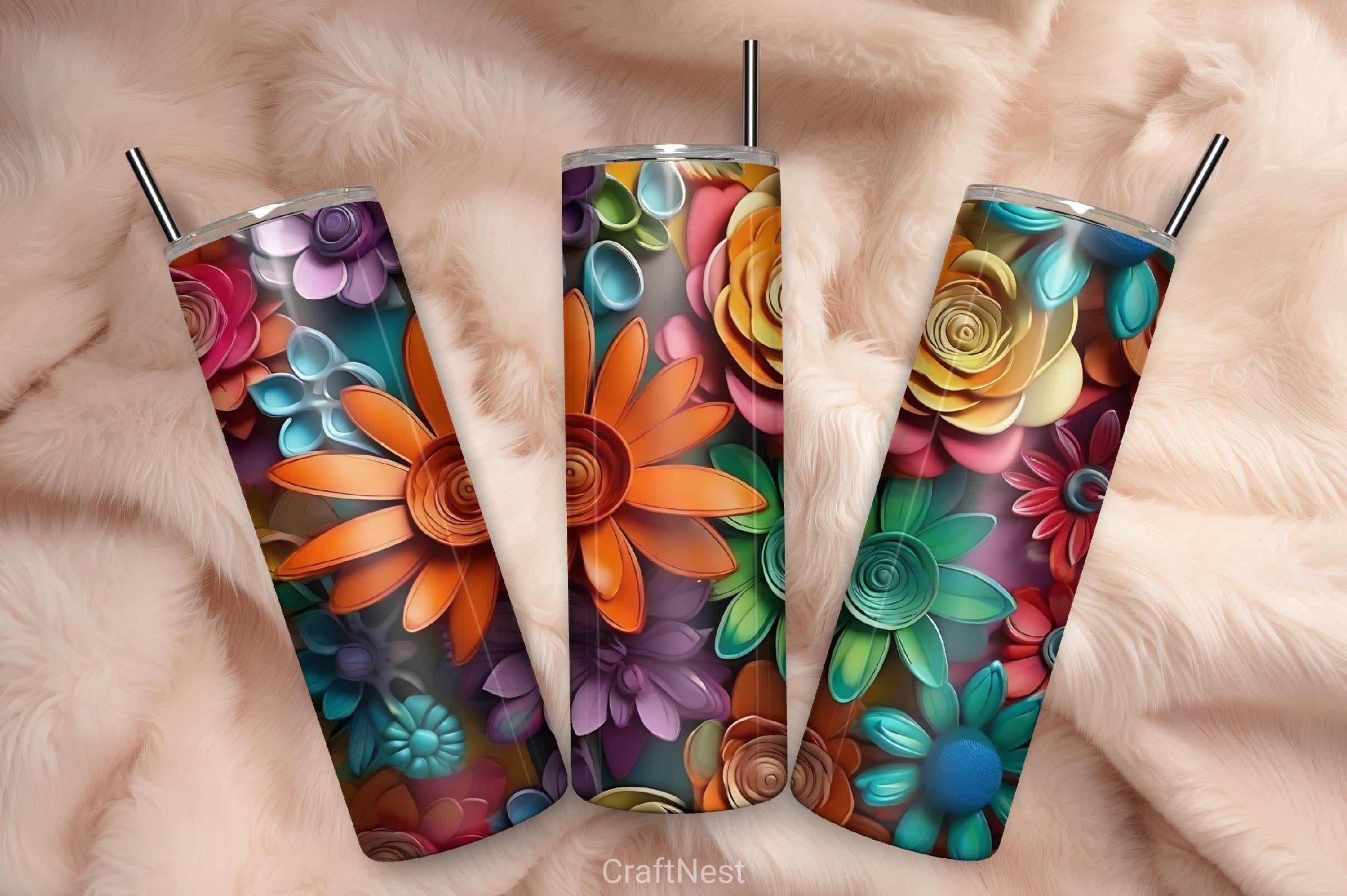 Flower Tumbler Wrap Bundle 8