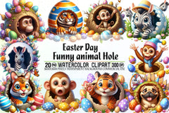 Easter Animal Hole Clipart Bundle - CraftNest - Digital Crafting and Art
