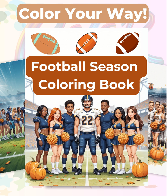 Football Season Coloring Books Bundle