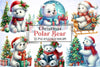 Christmas Polar Bear Clipart Bundle