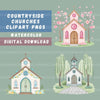 Countryside Churches Clipart Bundle