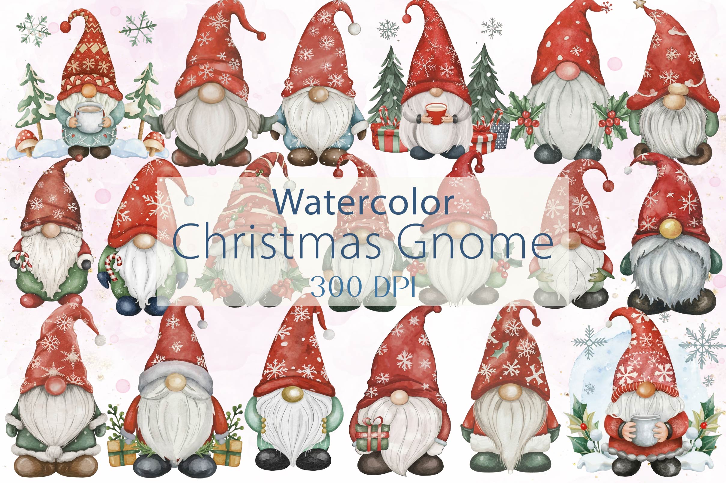 Christmas Gnome Clipart Bundle 3