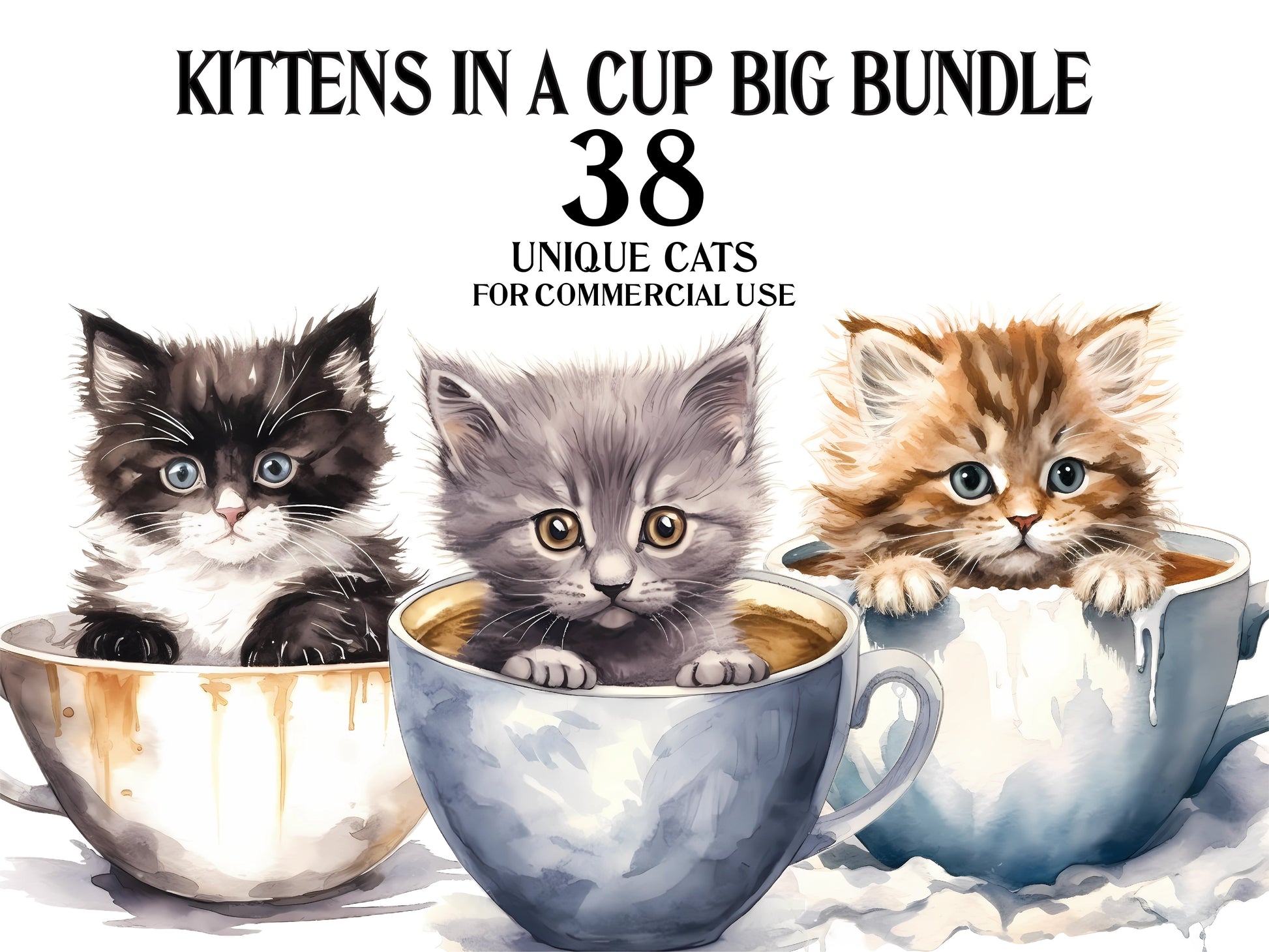Kitten In A Cup Clipart - CraftNest