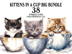 Kitten In A Cup Clipart - CraftNest
