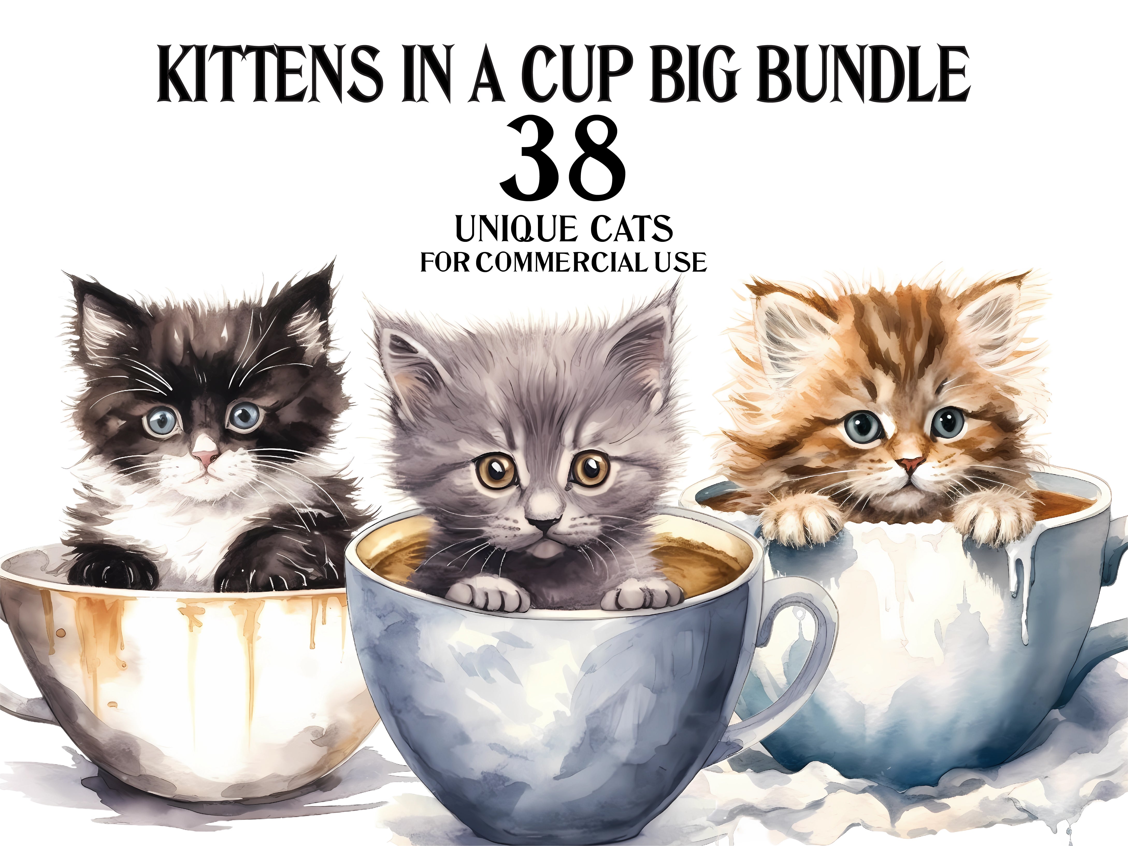 Kitten In A Cup Clipart - CraftNest