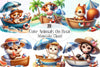 Cute Animals Boat Summer Clipart Bundle