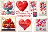 Vintage Valentine Stamps Clipart Bundle