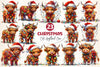 Cute Christmas Highland Cow Clipart Bundle 2