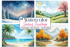 Seasons Landscape Clipart Bundle - CraftNest - Digital Crafting and Art