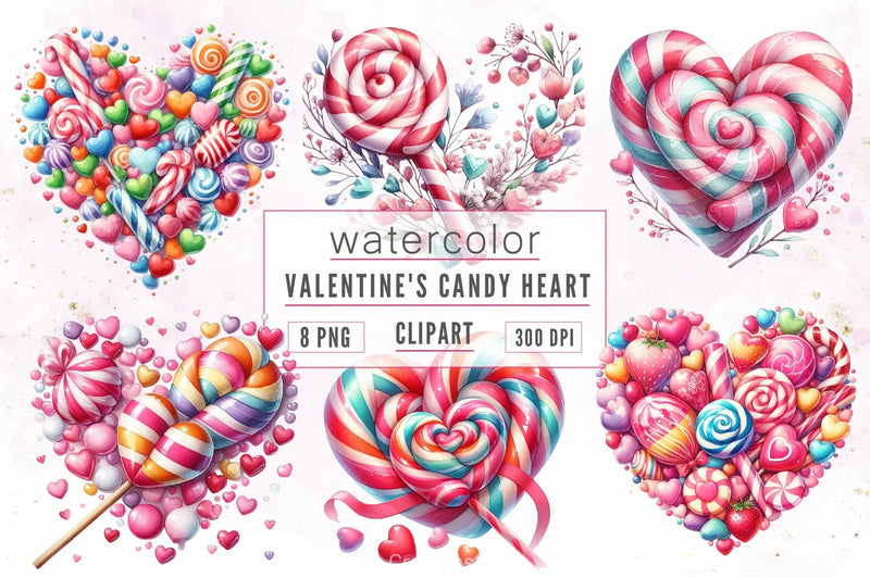 Valentine's Candy Heart Clipart Bundle - CraftNest - Digital Crafting and Art