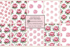 Soft Peonies Seamless Papers - CraftNest - Digital Crafting and Art