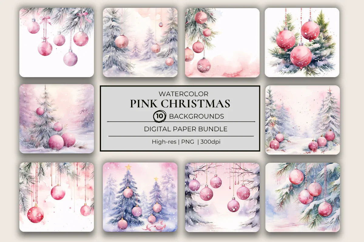 Pink Christmas Background Papers - CraftNest - Digital Crafting and Art
