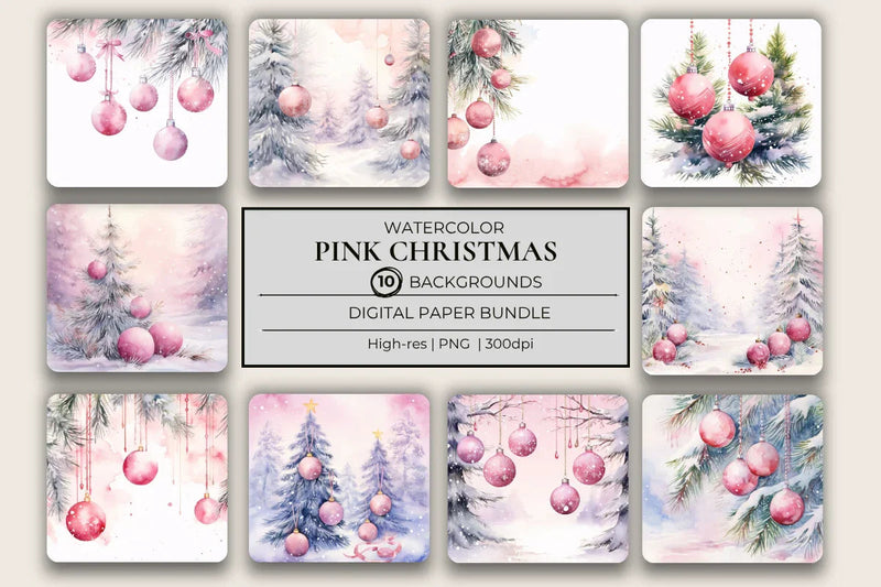 Pink Christmas Background Papers - CraftNest - Digital Crafting and Art