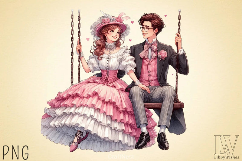 Valentine Romantic Couple Clipart Bundle 5 - CraftNest - Digital Crafting and Art