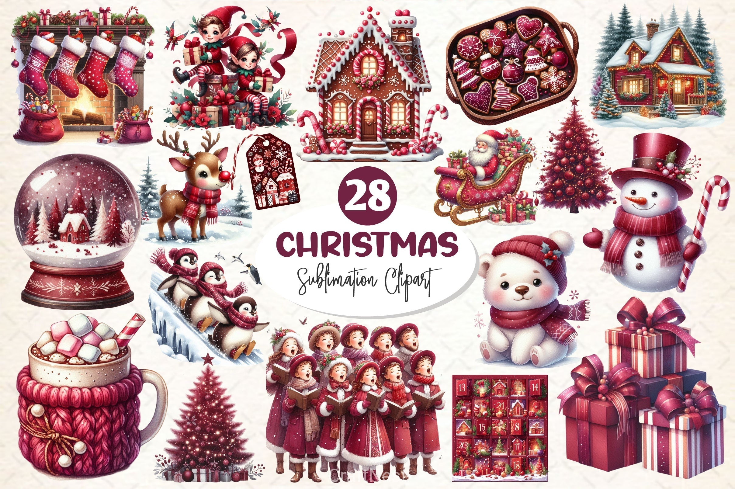 Whimsical Christmas Clipart Bundle