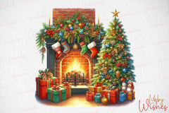 Christmas Fireplace Clipart Bundle 4 - CraftNest - Digital Crafting and Art