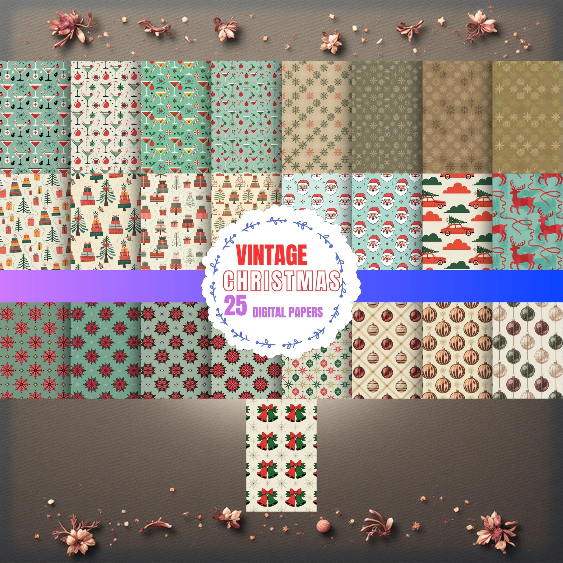 Vintage Christmas Clipart Bundle - CraftNest - Digital Crafting and Art