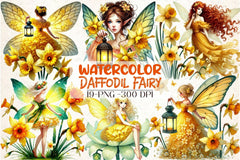 Daffodil Fairy Clipart Bundle - CraftNest - Digital Crafting and Art