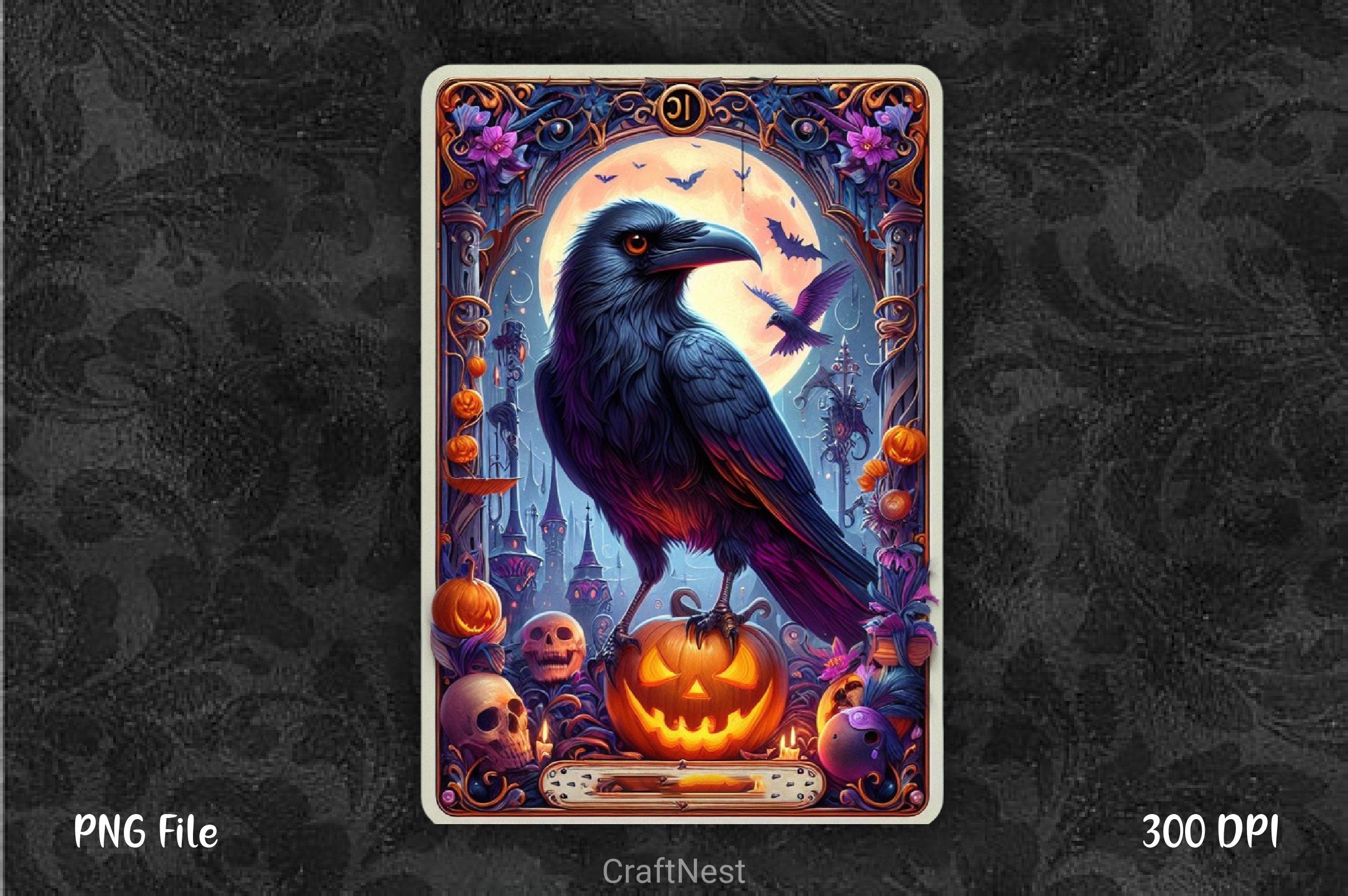 Raven Bird Tarot Card Clipart Bundle 19