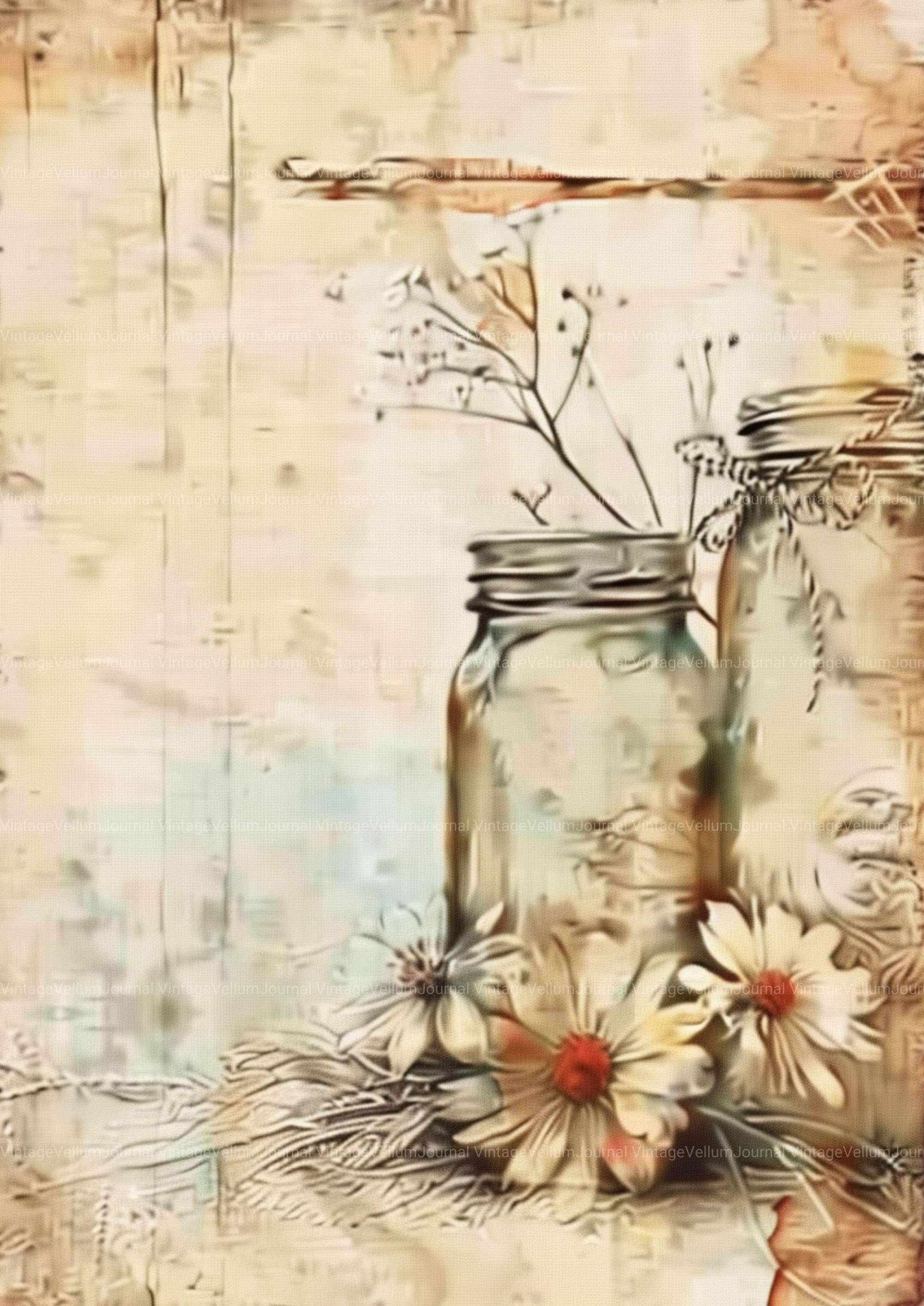 Shabby Chic Rustic Junk Journal Pages
