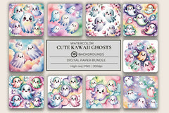 Kawaii Ghosts Background Papers - CraftNest - Digital Crafting and Art