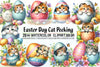 Easter Cat Peeking Clipart Bundle