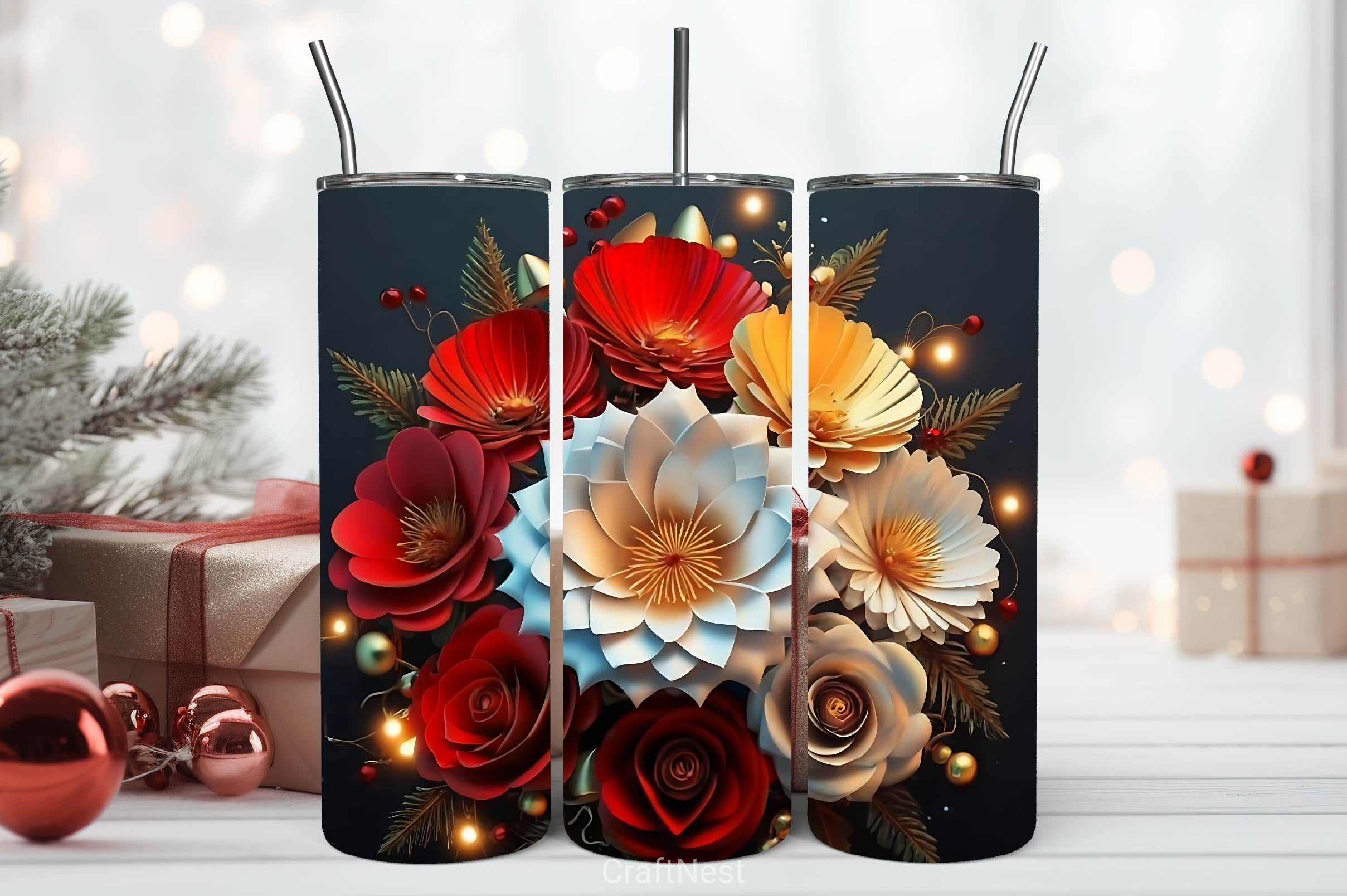 Flower Tumbler Wrap Bundle 6