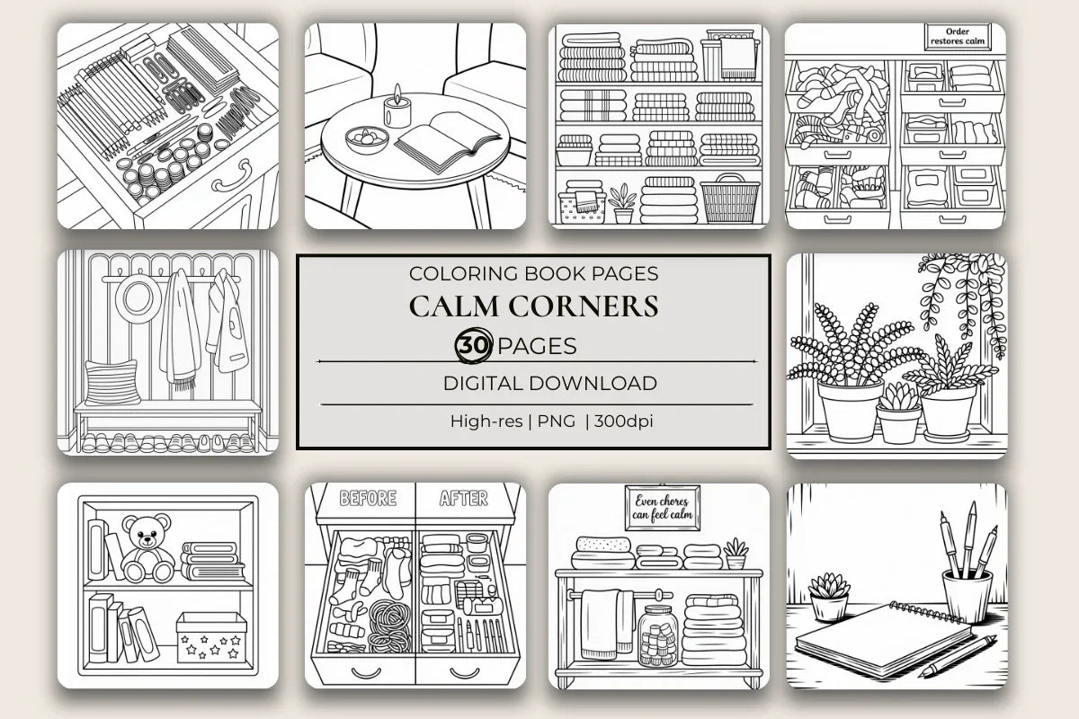 Calm Corners Coloring Book - CraftNest - Digital Crafting and Art