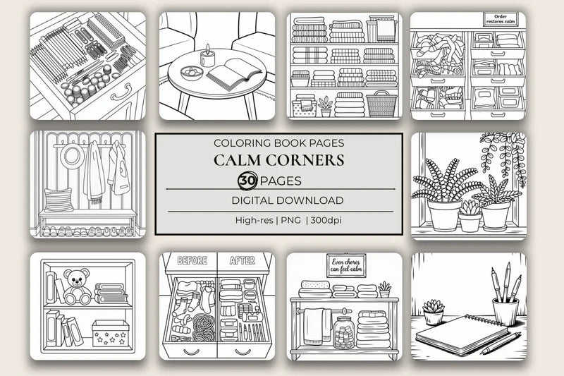 Calm Corners Coloring Book - CraftNest - Digital Crafting and Art