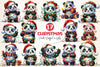 Cute Panda Christmas Clipart Bundle