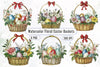 Floral Easter Baskets Clipart Bundle 2