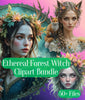 Ethereal Forest Witch Clipart Bundle