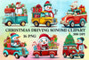 Christmas Driving Gnome Clipart Bundle