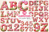 Pink Christmas Gingerbread Alphabet Clipart Bundle 2